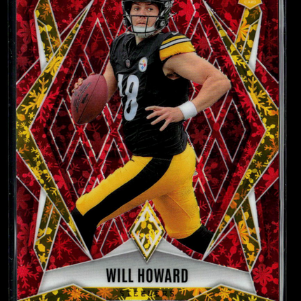 2025 Panini Phoenix Football Will Howard #165 Red Snowflake RC 098/399