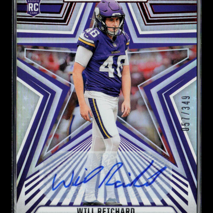 2024 Panini Rookies & Stars Will Reichard #197 057/349 RC Auto