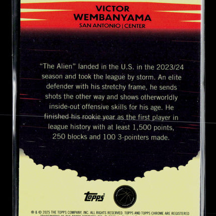 2025 Topps Chrome Countdown Complete Victor Wembanyama #CC-1