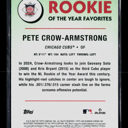 2024 Bowman Chrome Pete Crow-Armstrong #ROY-13 Green RC