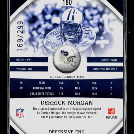 2010 Panini Gridiron Gear Derrick Morgan #180 169/299 Auto