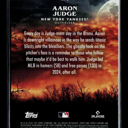 2025 Topps Chrome Night Terrors Aaron Judge #NT-1