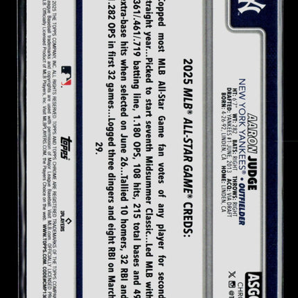 2025 Topps Chrome Aaron Judge #ASGC-8