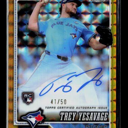 2026 Topps Chrome Trey Yesavage #RA-TY 41/50 Auto Gold Geometric