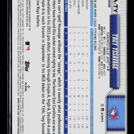 2026 Topps Chrome Trey Yesavage #RA-TY 41/50 Auto Gold Geometric