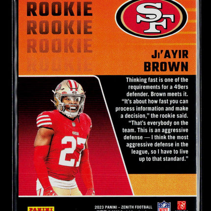 2023 Panini Zenith Ji'Ayir Brown #154 4th Down RC 21/25