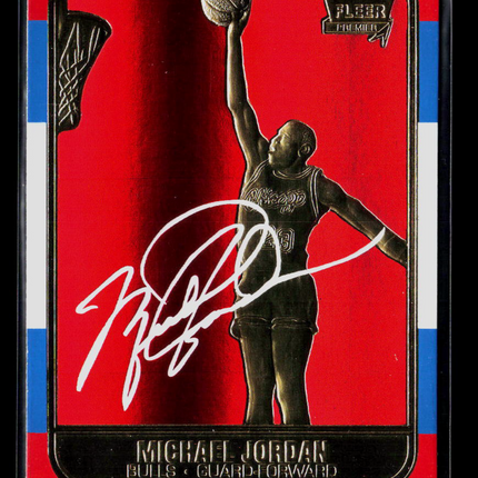 1997 Fleer 23KT Gold Michael Jordan Red Foil Facsimile Auto
