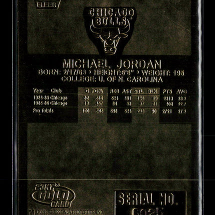 1997 Fleer 23KT Gold Michael Jordan Red Foil Facsimile Auto