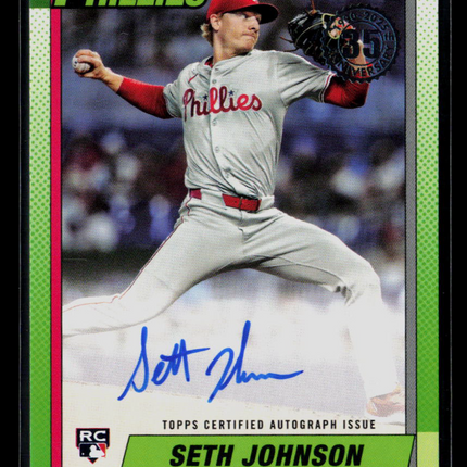 2025 Topps 1990 Topps Baseball Autographs Seth Johnson #90B2-SJ RC Auto