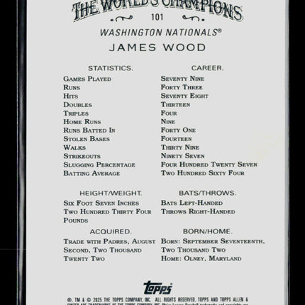 2025 Topps Allen & Ginter James Wood #101 RC Xfractor