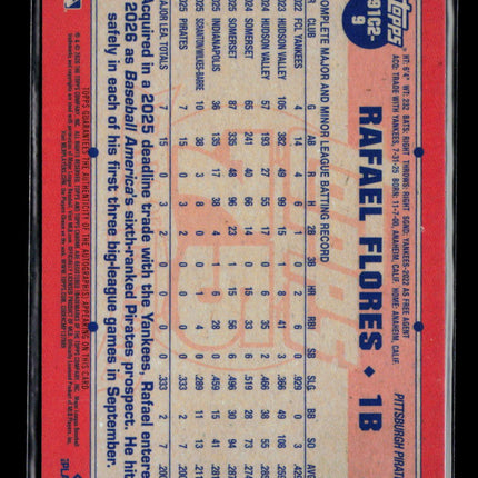 2026 Topps Chrome 1991 Topps Rafael Flores #91C2-9 Mega Box Mojo /299 RC Auto