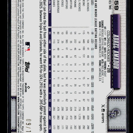 2026 Topps Series Two Adael Amador #359 Black /10