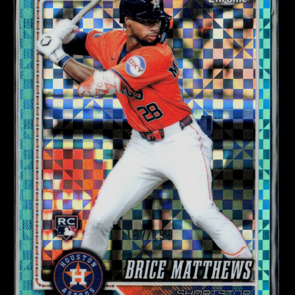2026 Topps Chrome Brice Matthews #169 RC Aqua Xfractor /199