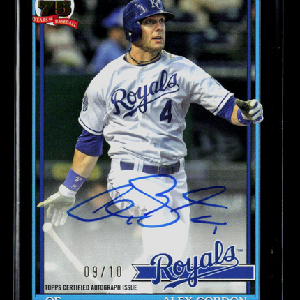 2026 Topps Alex Gordon #91A-AG 09/10 Auto Black