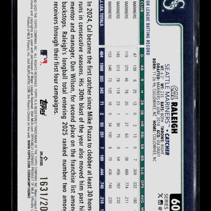 2025 Topps Cal Raleigh #603 Gold /2025