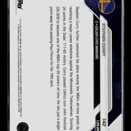 2026 Topps Now Stephen Curry #142