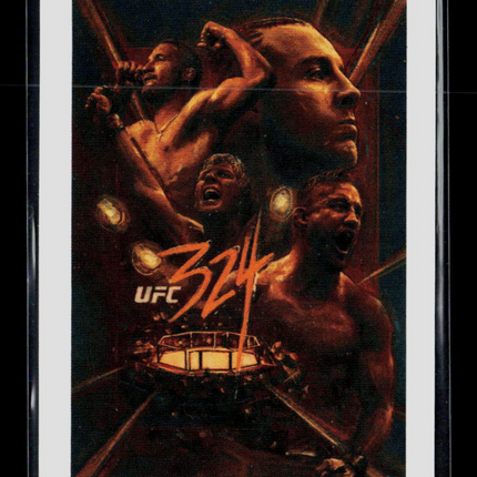 2026 Topps UFC Gaethje vs Pimblett Artist Fight Poster #324-SP Short Print