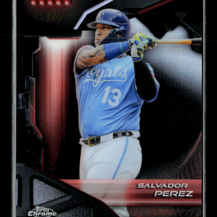 2026 Topps Chrome Black Salvador Perez #71 18/25 Orange Refractor