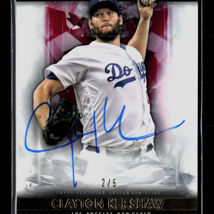2019 Topps Diamond Icons Clayton Kershaw #AC-CKE red /5 Auto