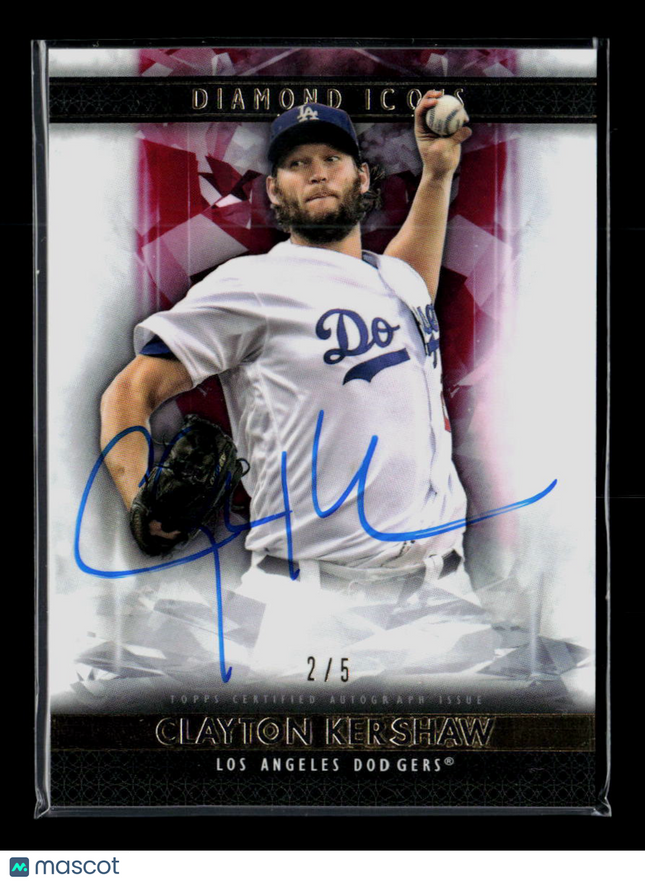 2019 Topps Diamond Icons Clayton Kershaw #AC-CKE red /5 Auto
