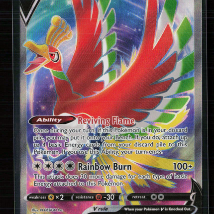 Pokemon 2022 Silver Tempest Ho-Oh V FA #187/195