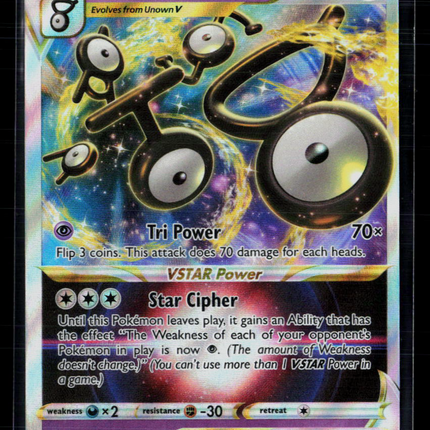 Pokemon 2022 Silver Tempest Unown VSTAR #66/195