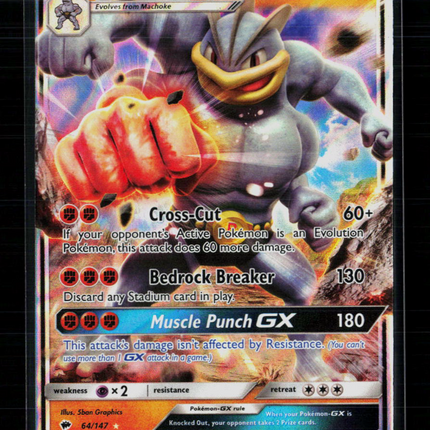 Pokemon 2017 Burning Shadows Machamp GX #64/147