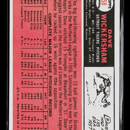 1966 Topps Dave Wickersham #58