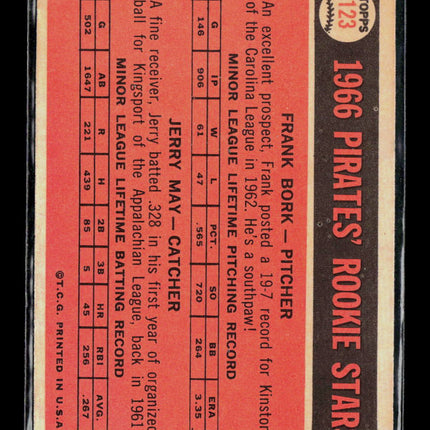 1966 Topps Jerry May Frank Bork #123