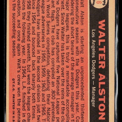 1966 Topps Walt Alston #116