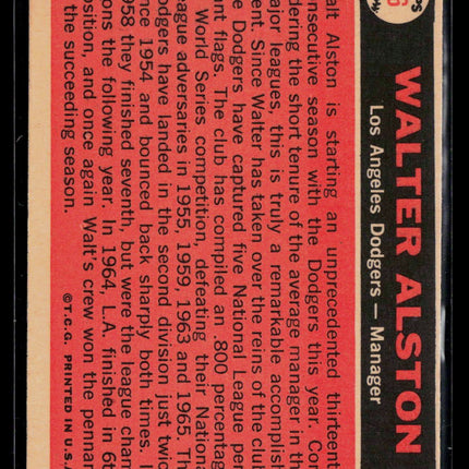 1966 Topps Walt Alston #116