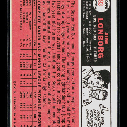 1966 Topps Jim Lonborg #93