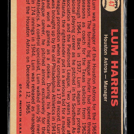 1966 Topps Lum Harris #147