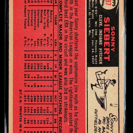 1966 Topps Sonny Siebert #197
