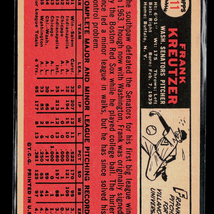 1966 Topps Frank Kreutzer #211
