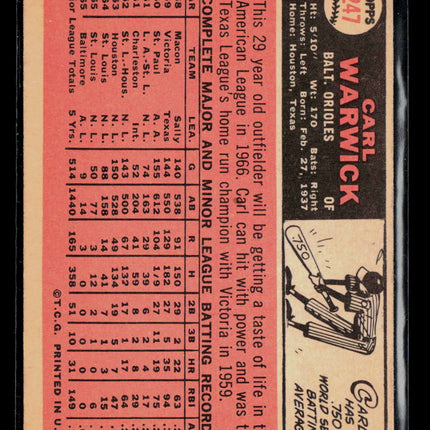 1966 Topps Carl Warwick #247