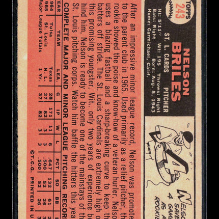 1966 Topps Nelson Briles #243