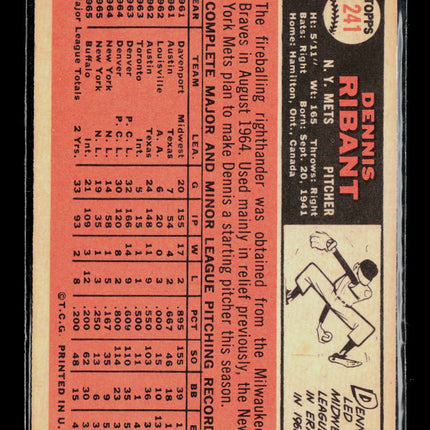 1966 Topps Dennis Ribant #241
