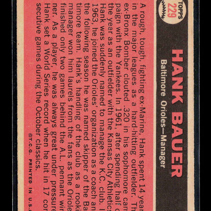 1966 Topps Hank Bauer #229