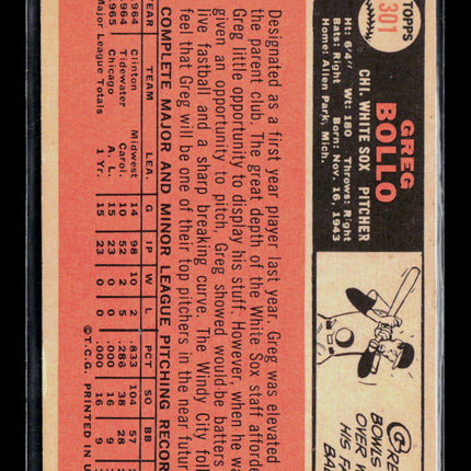 1966 Topps Greg Bollo #301