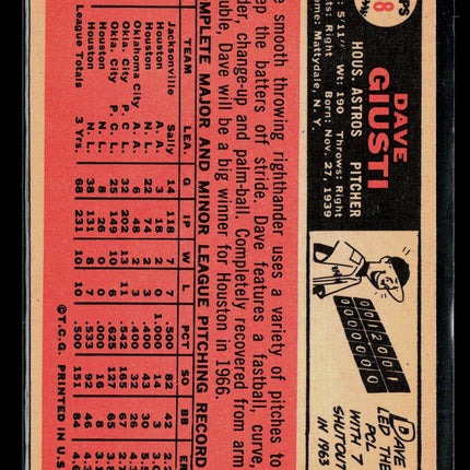 1966 Topps Dave Giusti #258