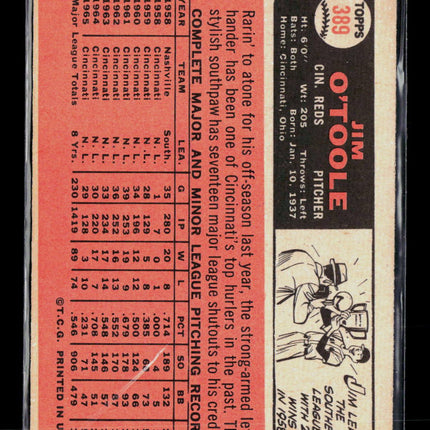 1966 Topps Jim O'Toole #389