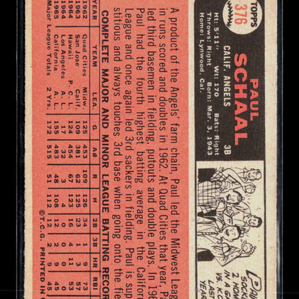 1966 Topps Paul Schaal #376