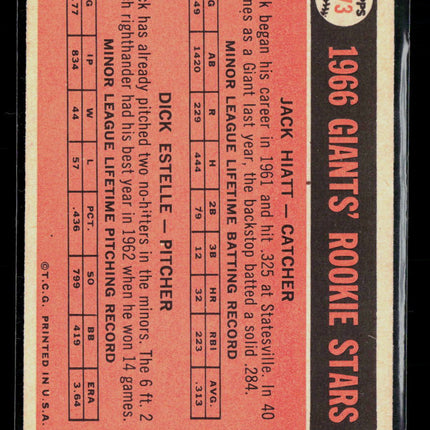 1966 Topps Dick Estelle Jack Hiatt #373