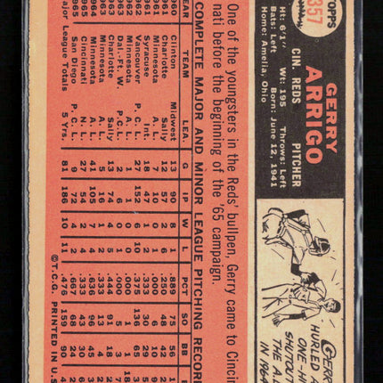 1966 Topps Gerry Arrigo #357