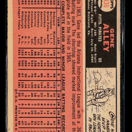 1966 Topps Gene Alley #336