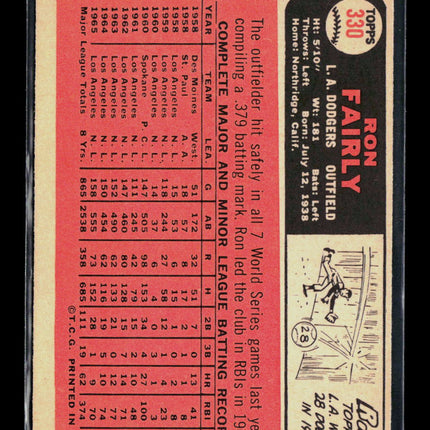 1966 Topps Ron Fairly #330