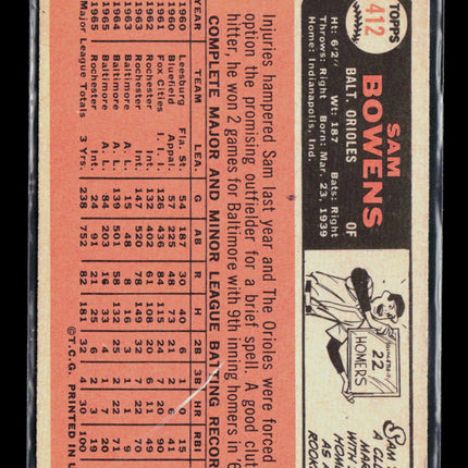 1966 Topps Sam Bowens #412