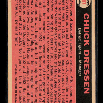 1966 Topps Chuck Dressen #187