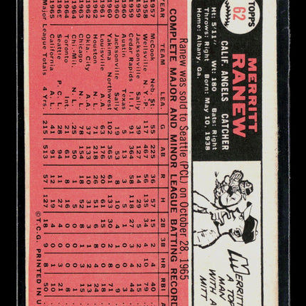 1966 Topps Merritt Ranew #62